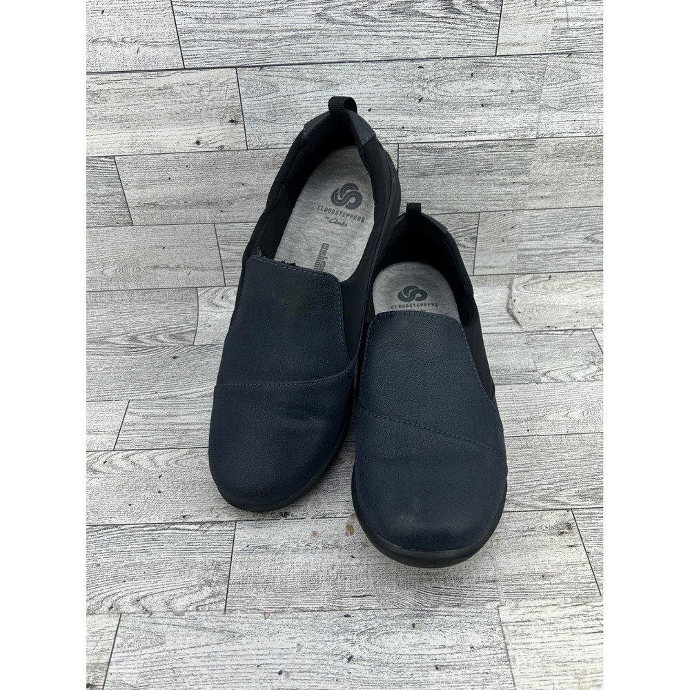 Clarks Cloudsteppers Sillian 2.0 Moon Navy Blue Slip On Loafers Women Sz 7.5 M